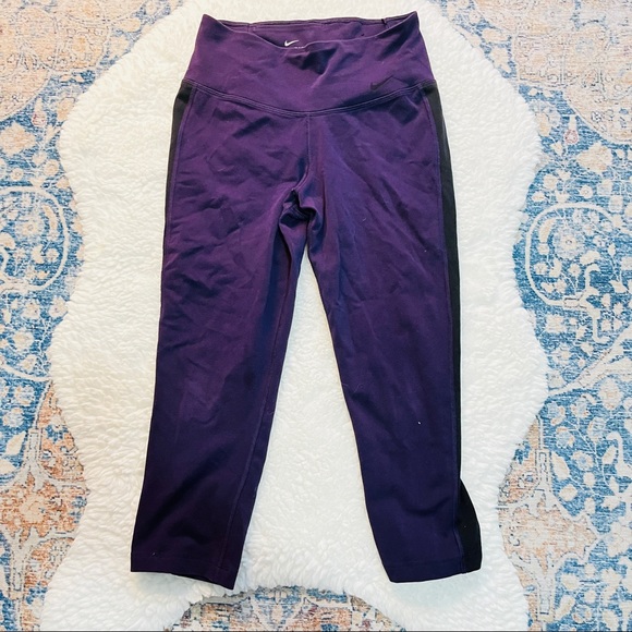 Nike Swoosh Purple and Black Athletic Leggings - Picture 2 of 11